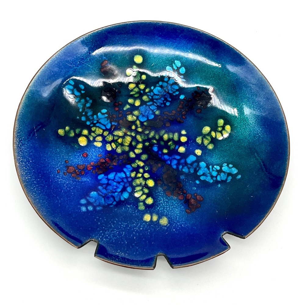 Bovano Enamel Dish Trinket Bowl‎ Handcrafted MCM Ash Tray Catch all